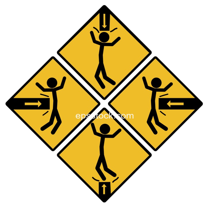 Crushing Hazard Caution Sign