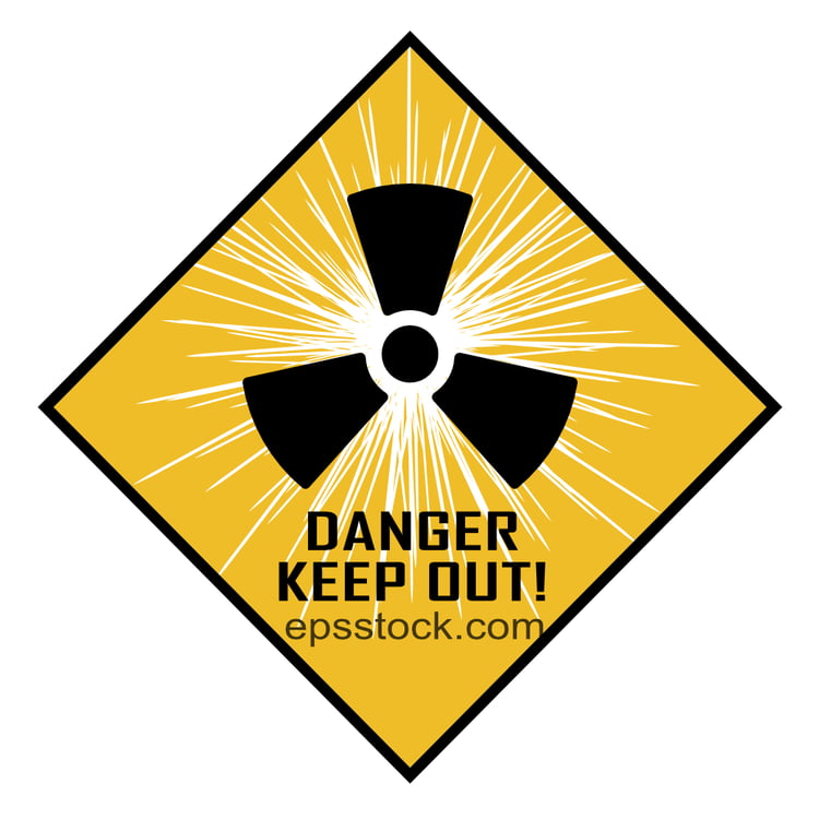 Radioactive zone danger sign