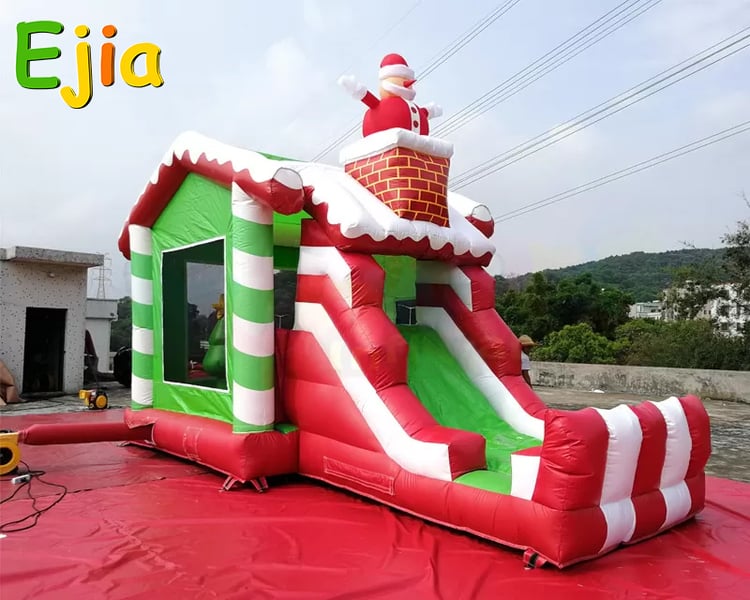 christmas-santa-bounce-slide-combo-commercial-rental-business