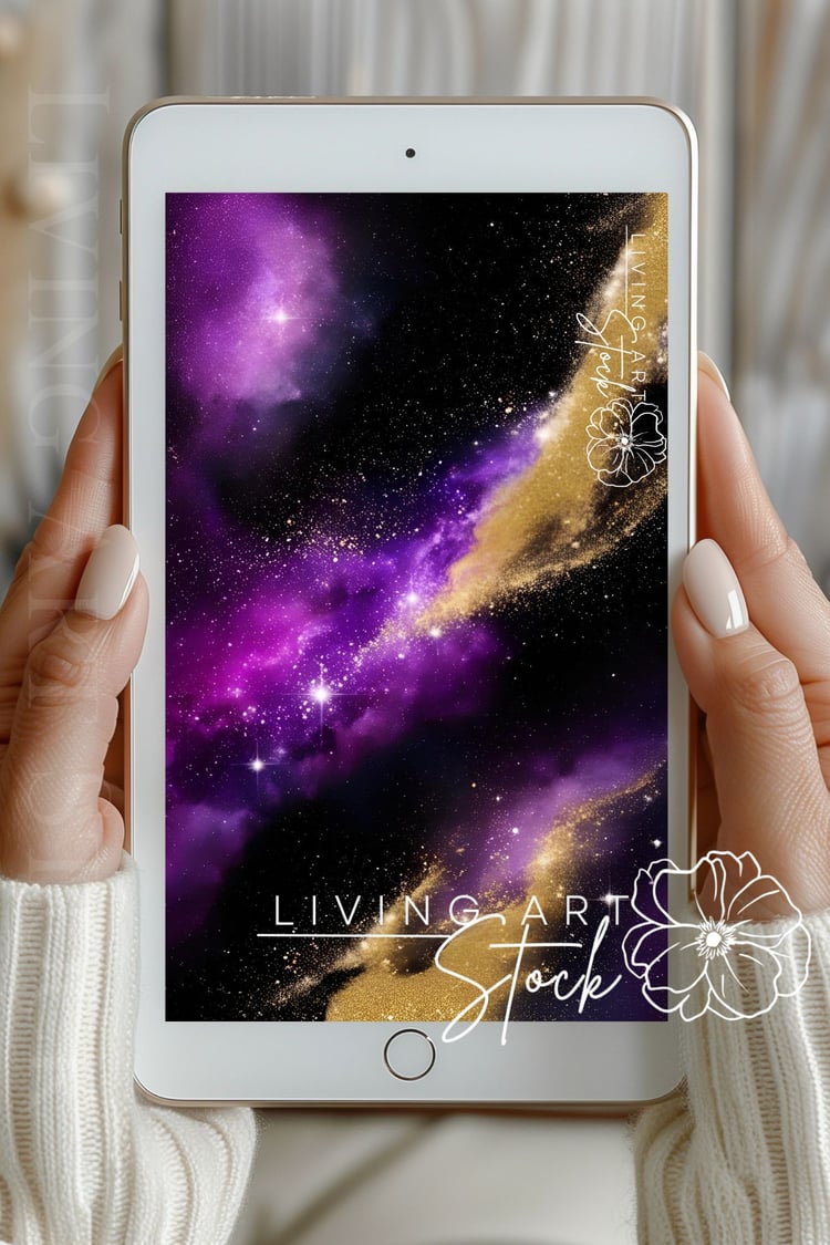Purple galaxy lockscreen wallpaper