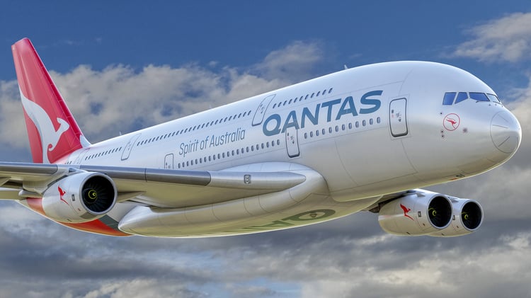 www.3dgtx.com - Animated Airbus A380-800 Airliner 8 - Qantas Airways - Highpoly - Image 8