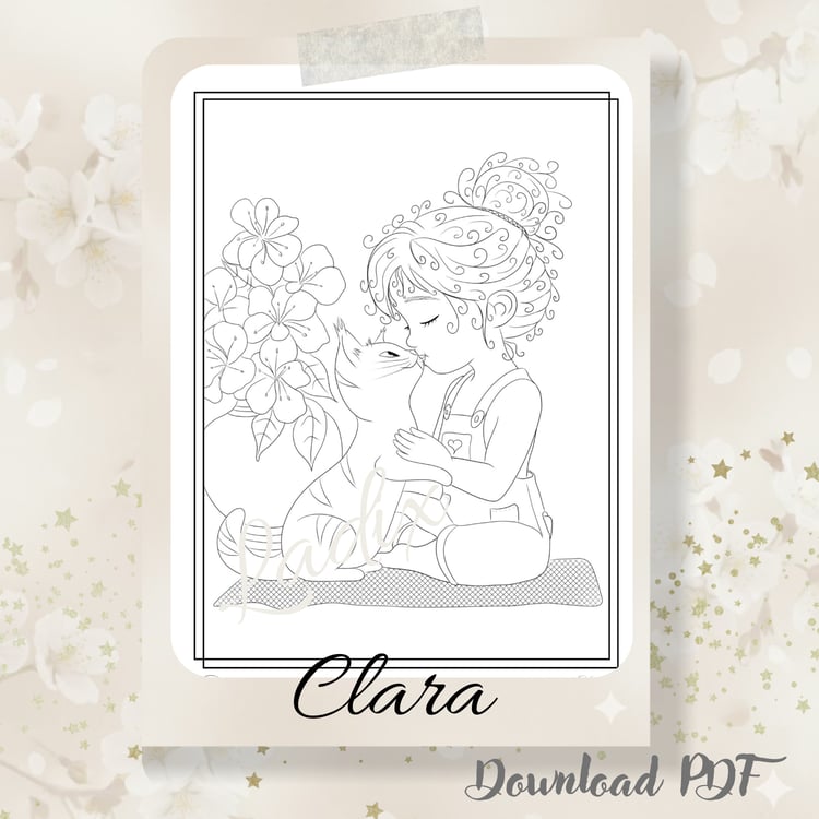 coloriage pour adulte petit chat