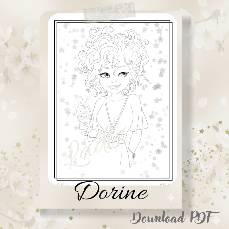 illsutration portrait fête à mettre en couleur coloriage