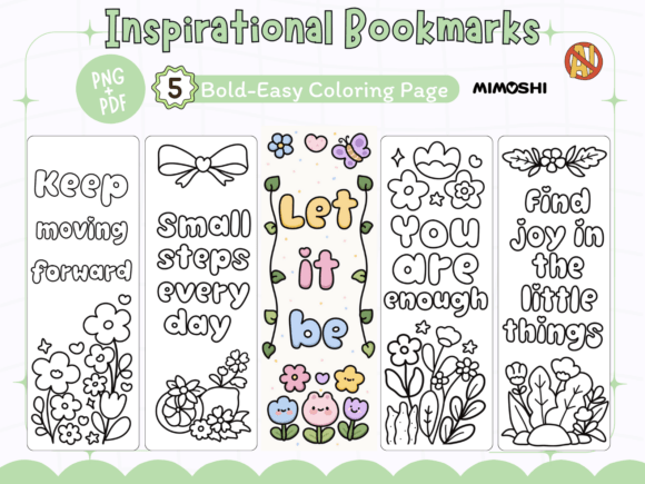 Printable inspirational bookmark coloring page with quote Keep moving forward  Uplifting quote coloring bookmark saying You are enough