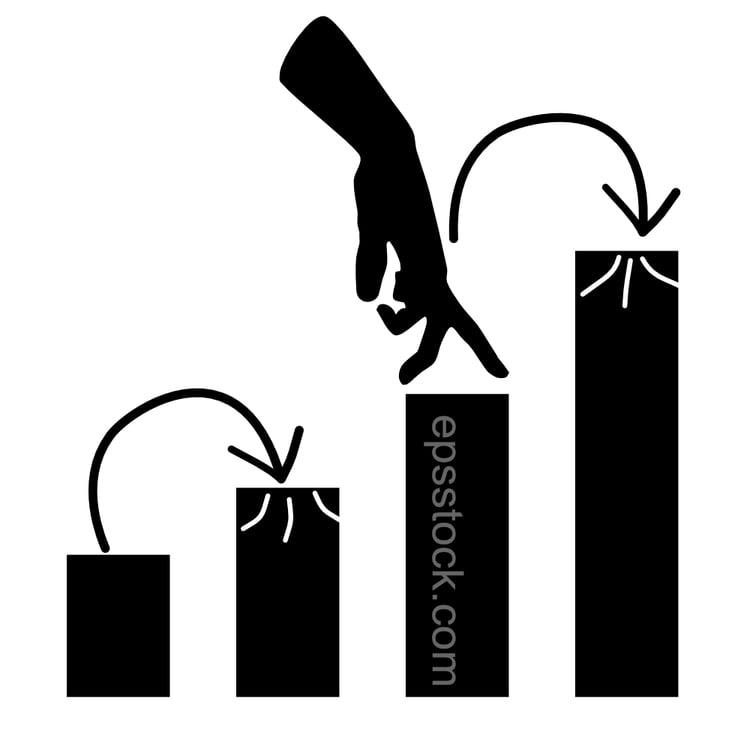 hand showing growth chart