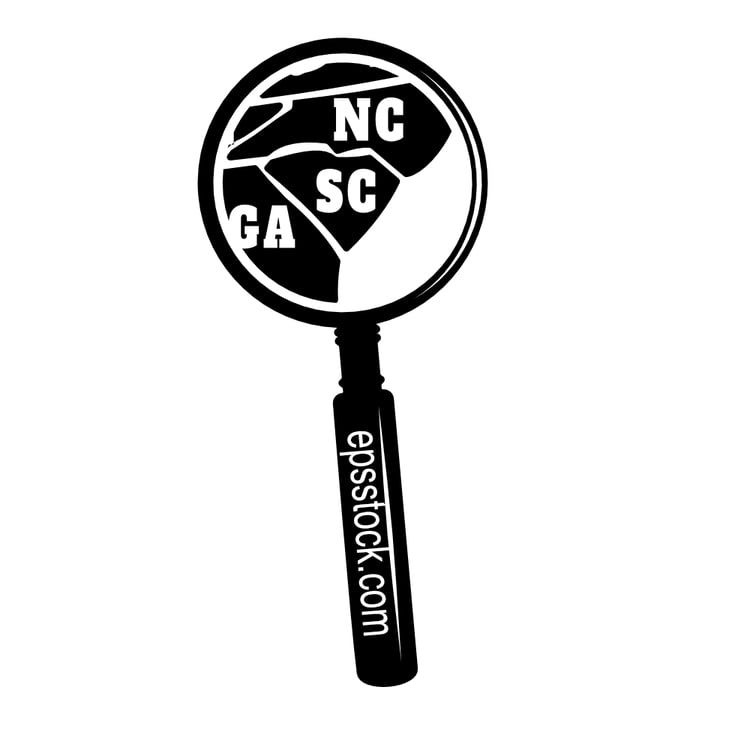 SOUTH CAROLINA state map in magnifying glass