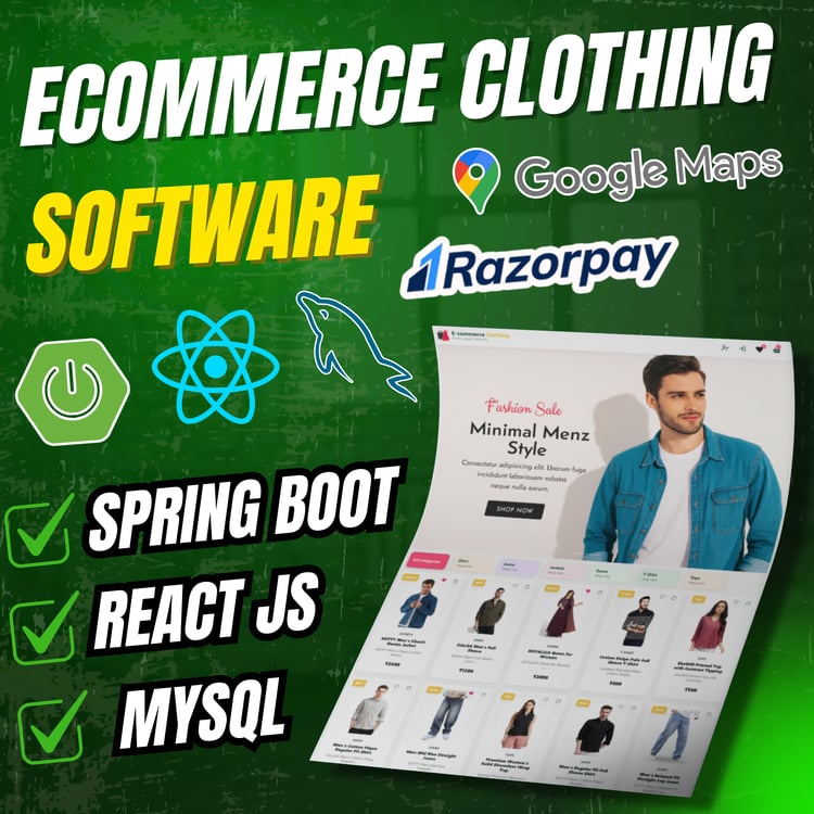 professional modern ecommerce clothing website using spring boot react js source code