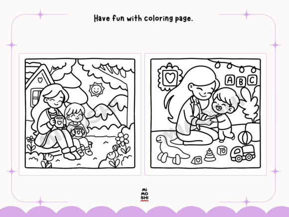 Floral Mother’s Day quote coloring page  Hand-drawn Mother’s Day printable coloring book