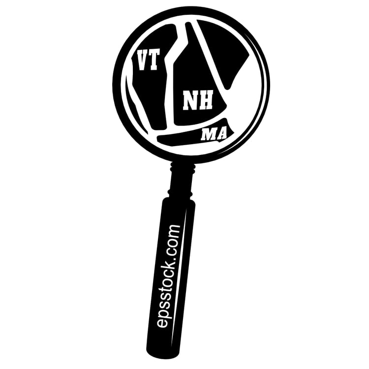 NEW HAMPSHIRE state map in magnifying glass