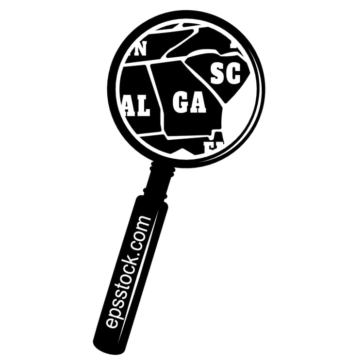 GEORGIA state map in magnifying glass