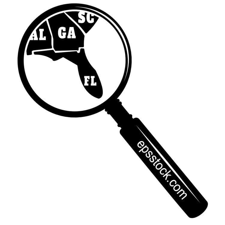 FLORIDA state map in magnifying glass