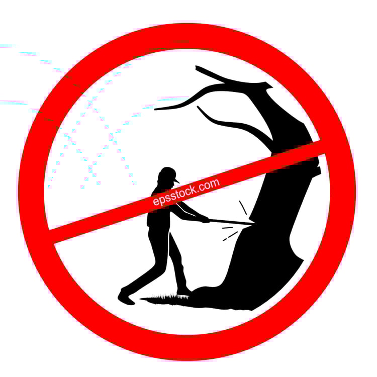 no cutting trees sign