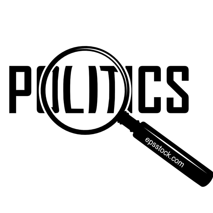 Magnifying Glass Over word politics