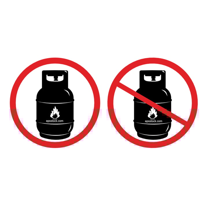 warning sign propane gas cylinder
