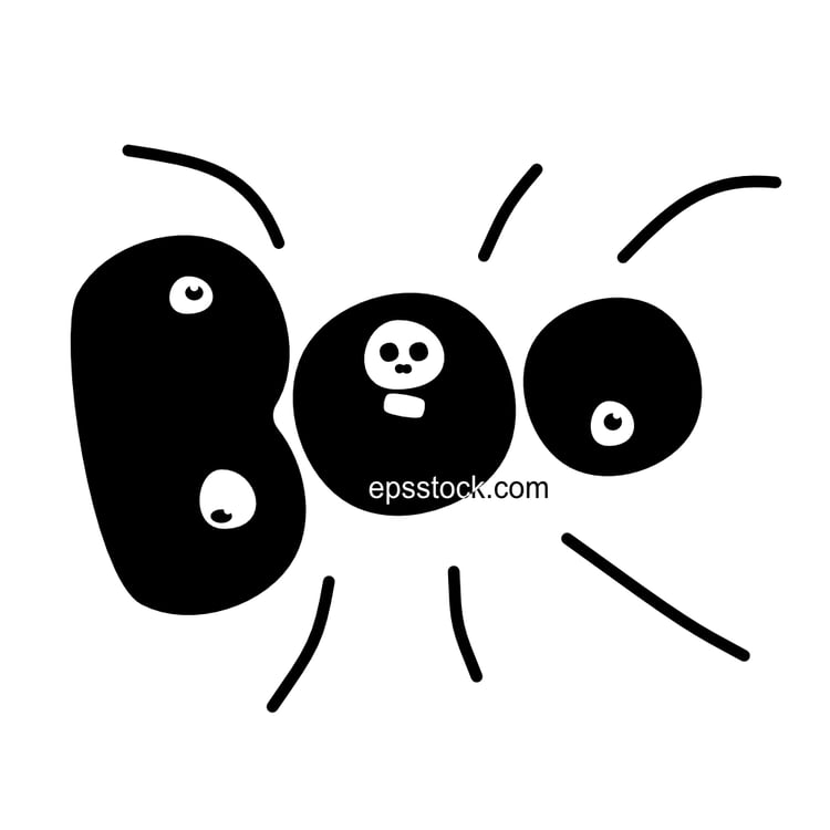 Boo lettering, Happy Halloween