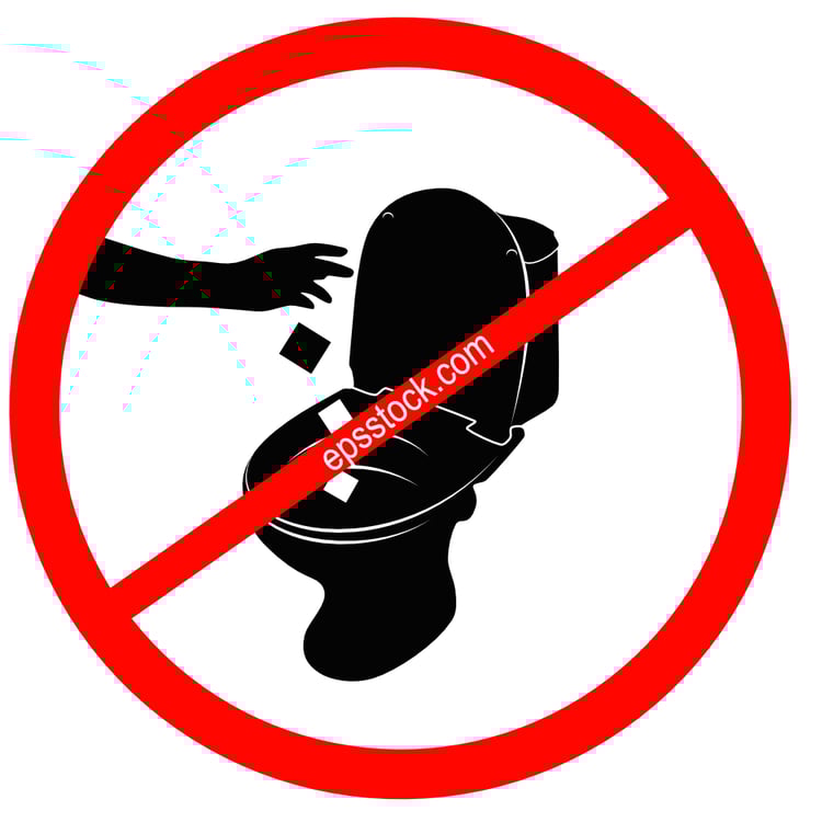 Do Not Litter In Toilet sign