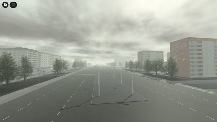Divided Berlin city in Roblox with realistic wall