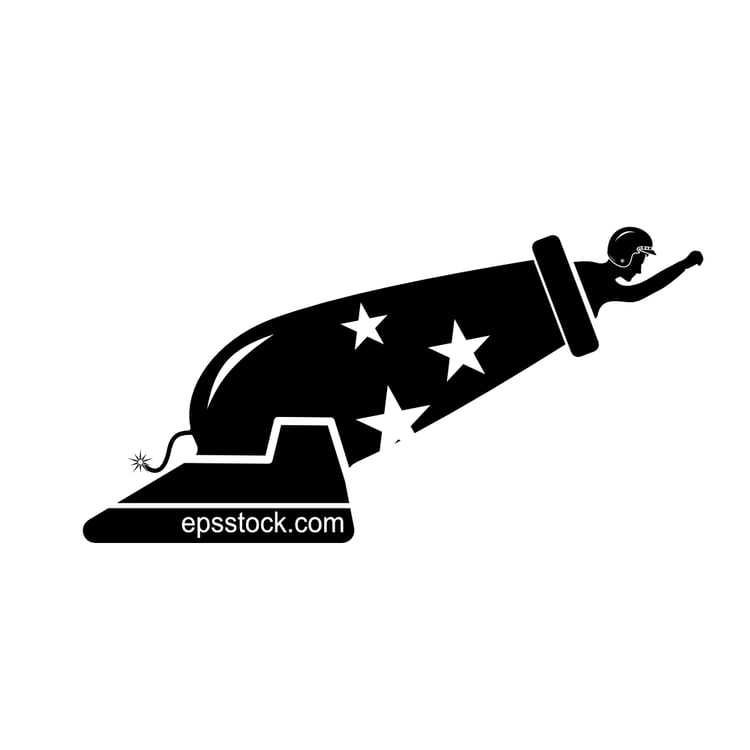 Circus man in cannon