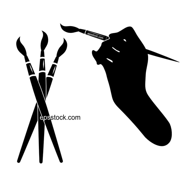 paint brushes emblem