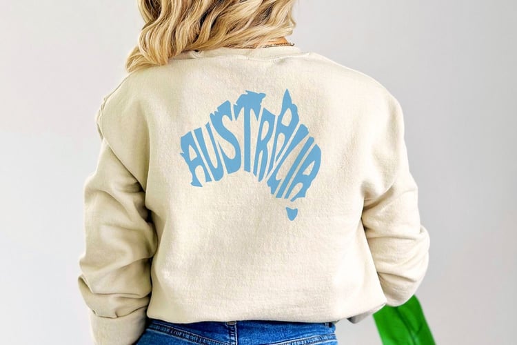 This unique design integrates the word 'Australia' into the silhouette of the continent, capturing the essence and pride of this amazing country. Perfect for crafting projects, travel memorabilia, decor, and apparel.