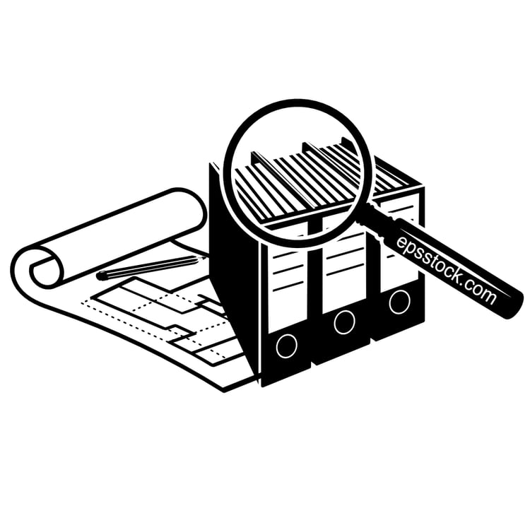 working with paper document file folder