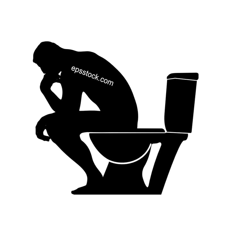 thinker in toilet