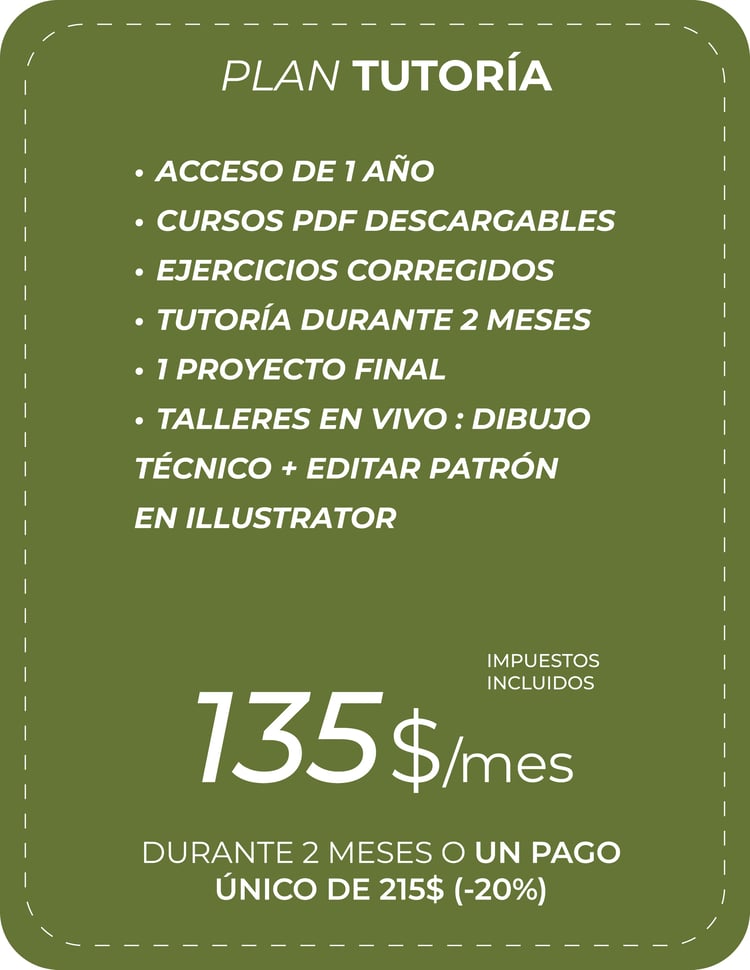 tutoría, plan, clases, patronaje, digital