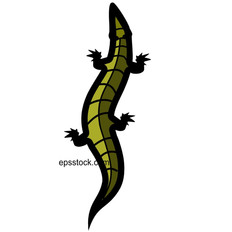 cute green crocodile