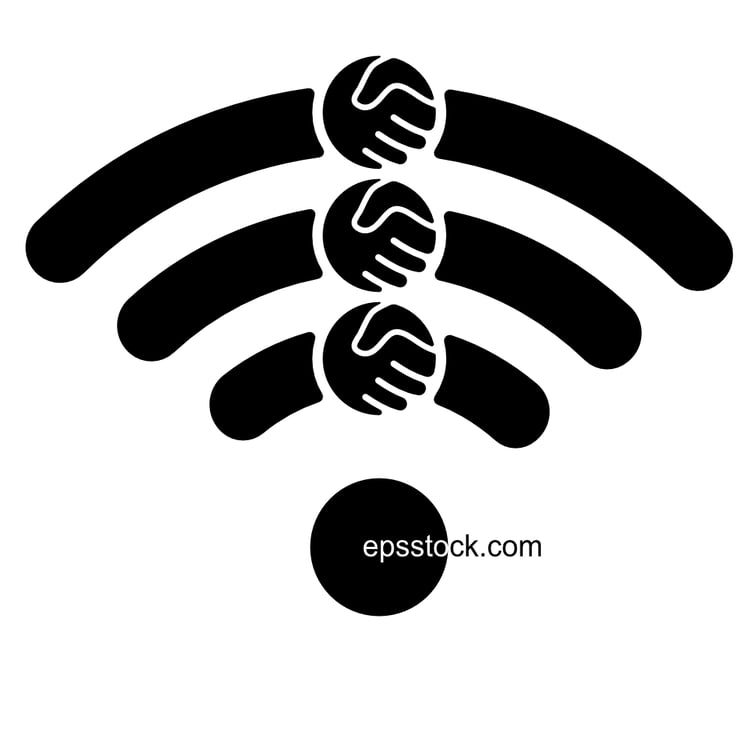 Wifi wireless internet signal with handshakes