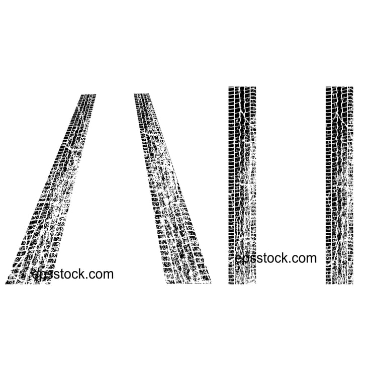 Tire track in desert