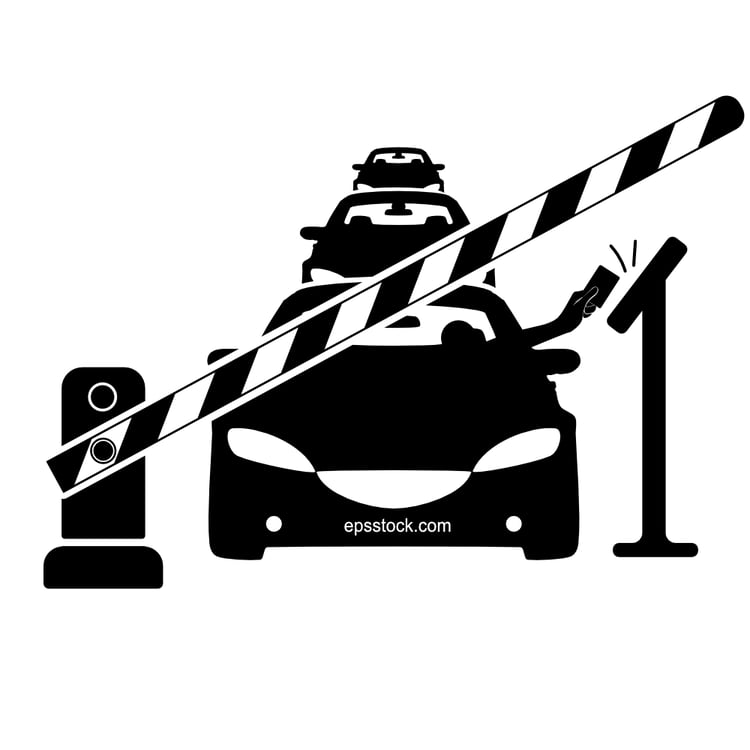 checkpoint for cars, hand from car with card