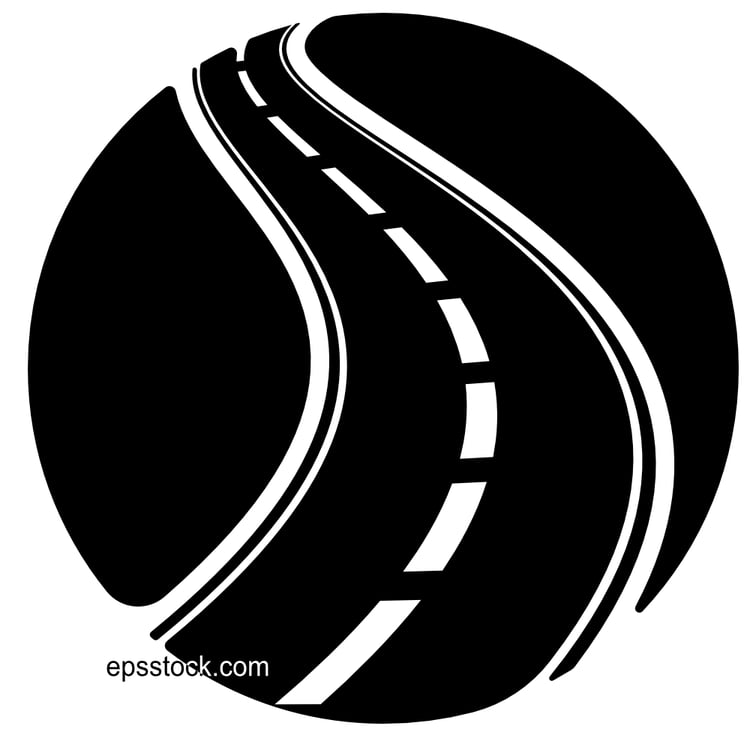Winding road emblem