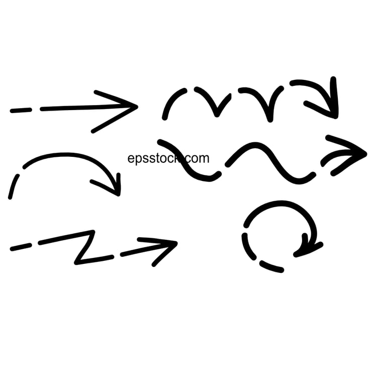 hand drawn arrow set