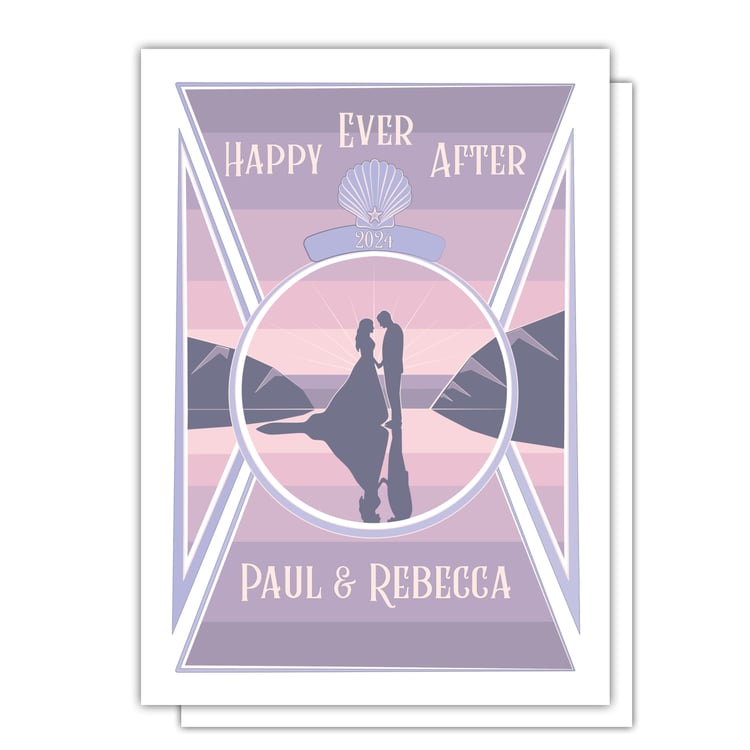 Personalised Coastal Wedding Card