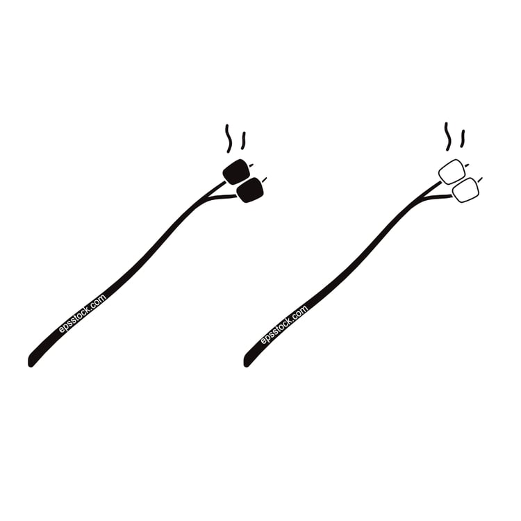 Toasted Marshmallows on Wooden Stick