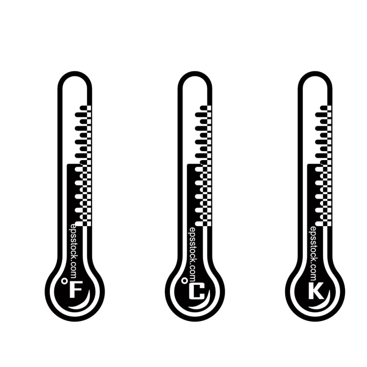 Fahrenheit, kelvin or Celsius meteorology thermometers
