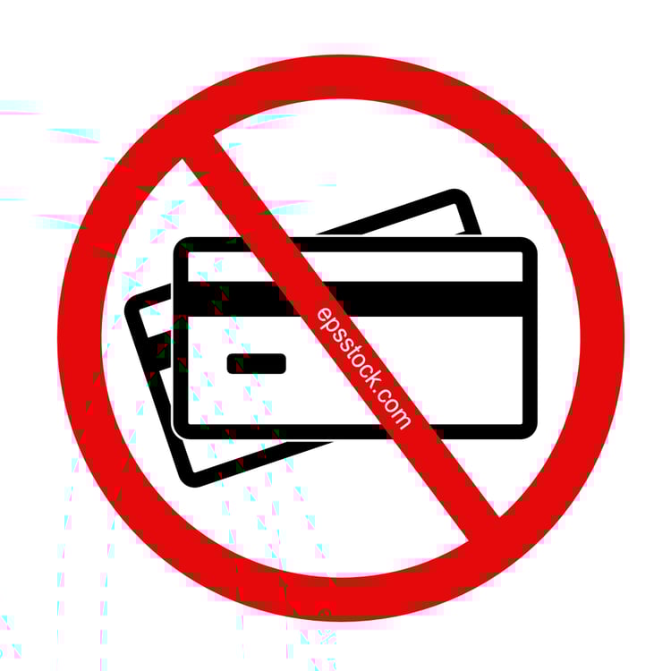 No Credit card sign