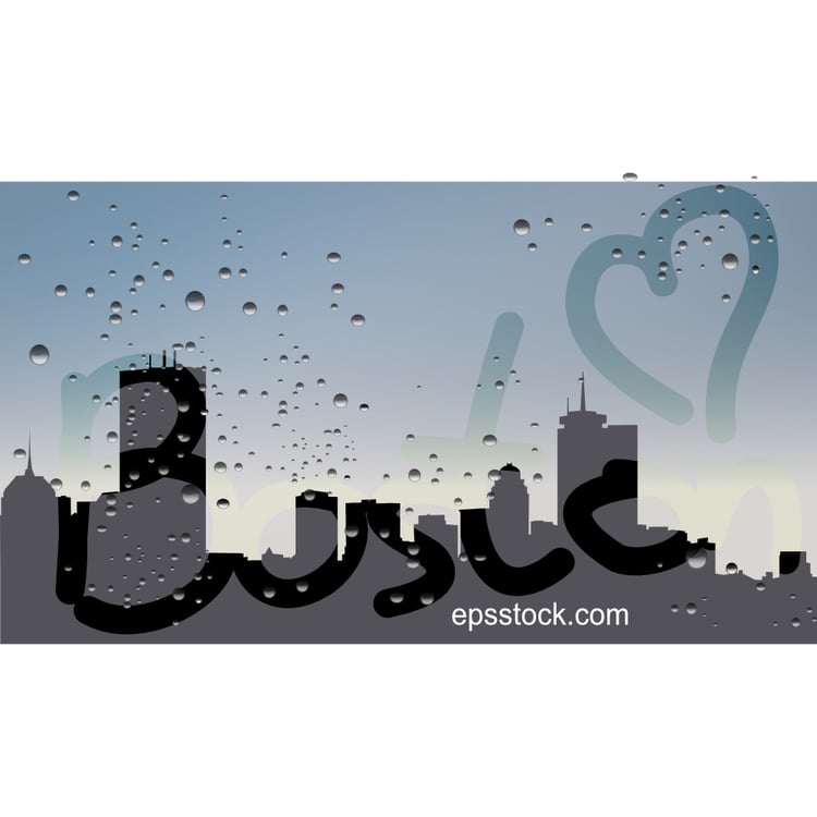 Boston city, landscape from car