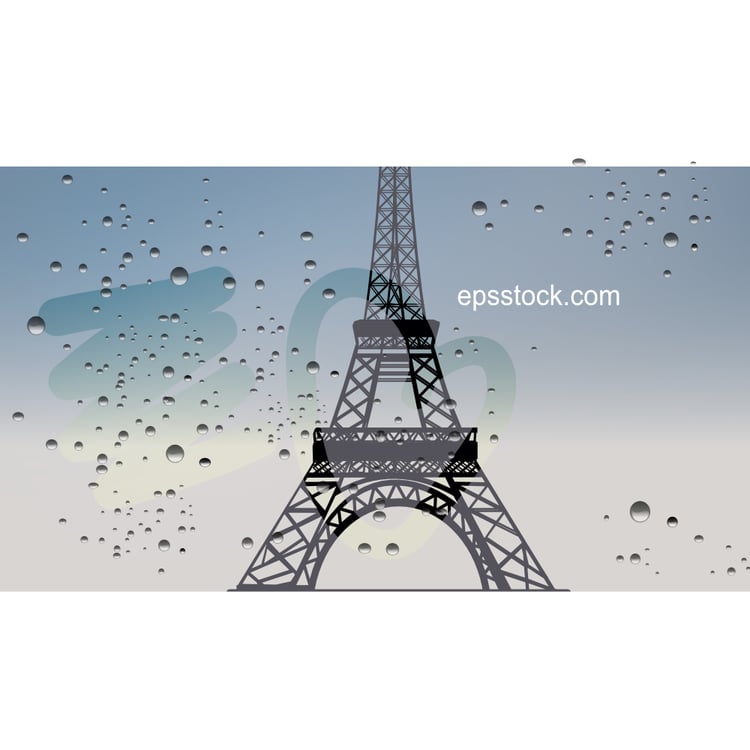 Inscription Heart On The Sweaty car Glass, Eiffel Tower landscape