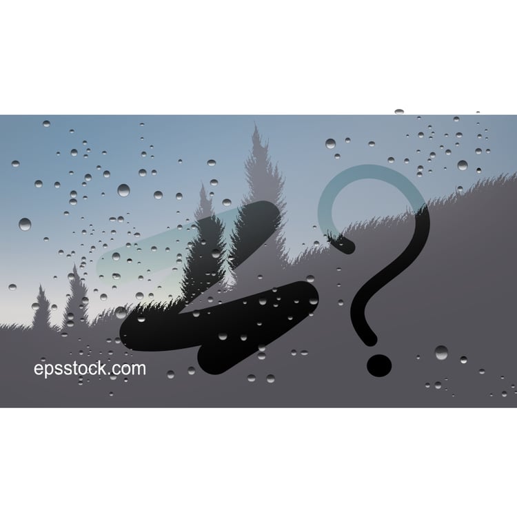 inscription on sweaty glass - question mark