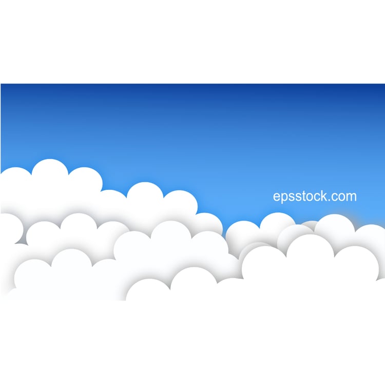 sky with Paper cut clouds