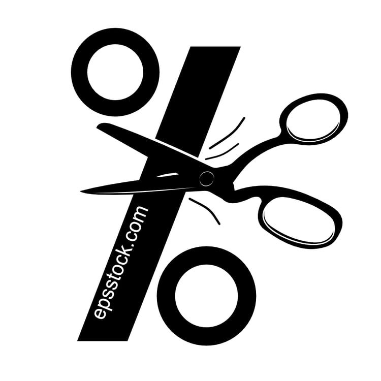 scissors cutting symbol percentage