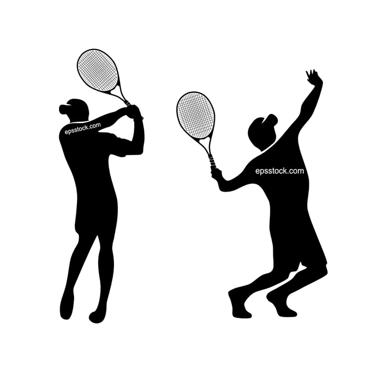 Tennis player makes a shot