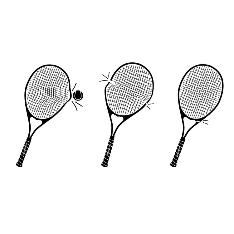 Broken tennis racket