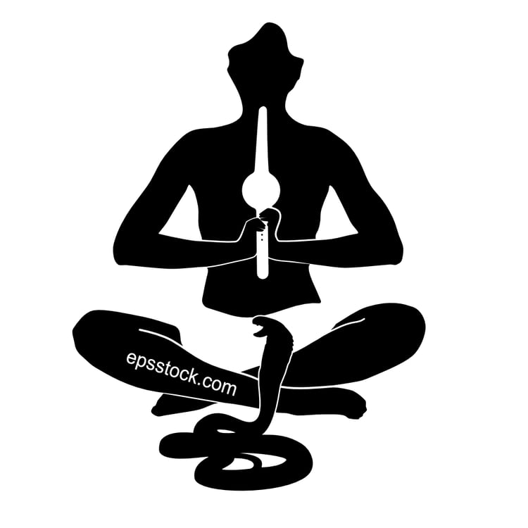 Snake charmer playing instrument