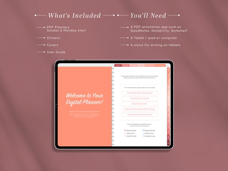2026 All-in-One Digital Planner – GoodNotes, Notability | Calendar Integration, Stickers, Trackers & Templates