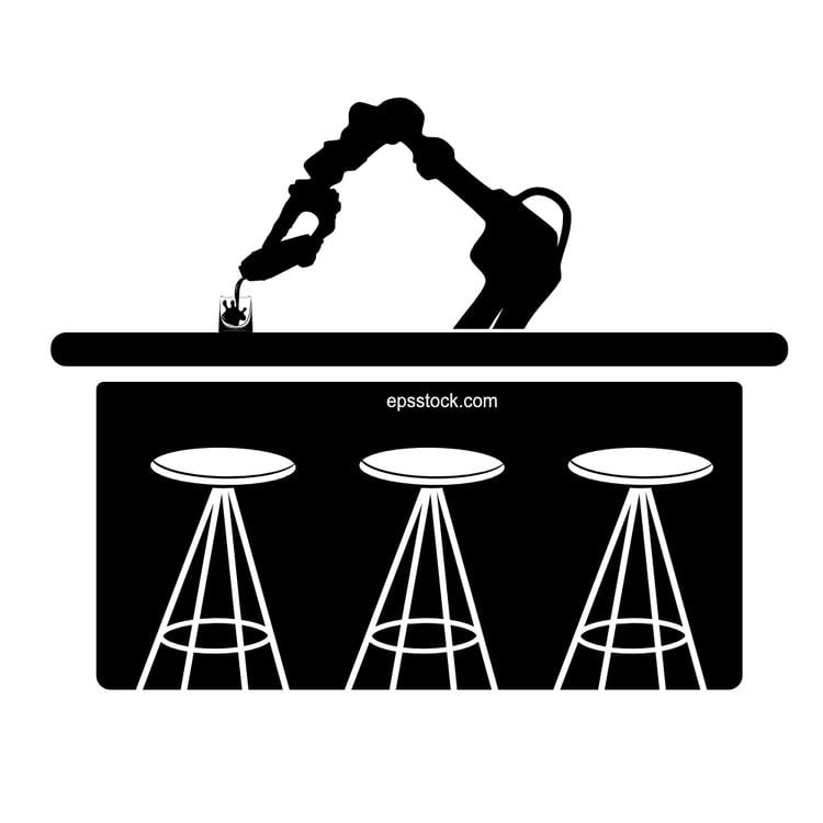robot bartender at the bar counter