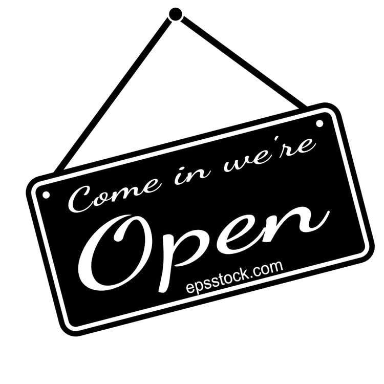 Come in we are Open sign