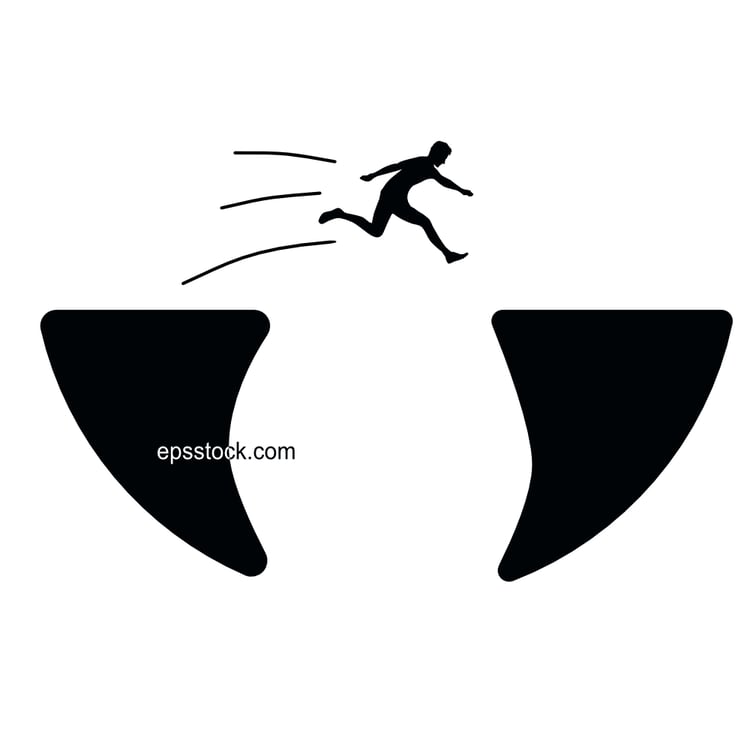 Man jump through the gap