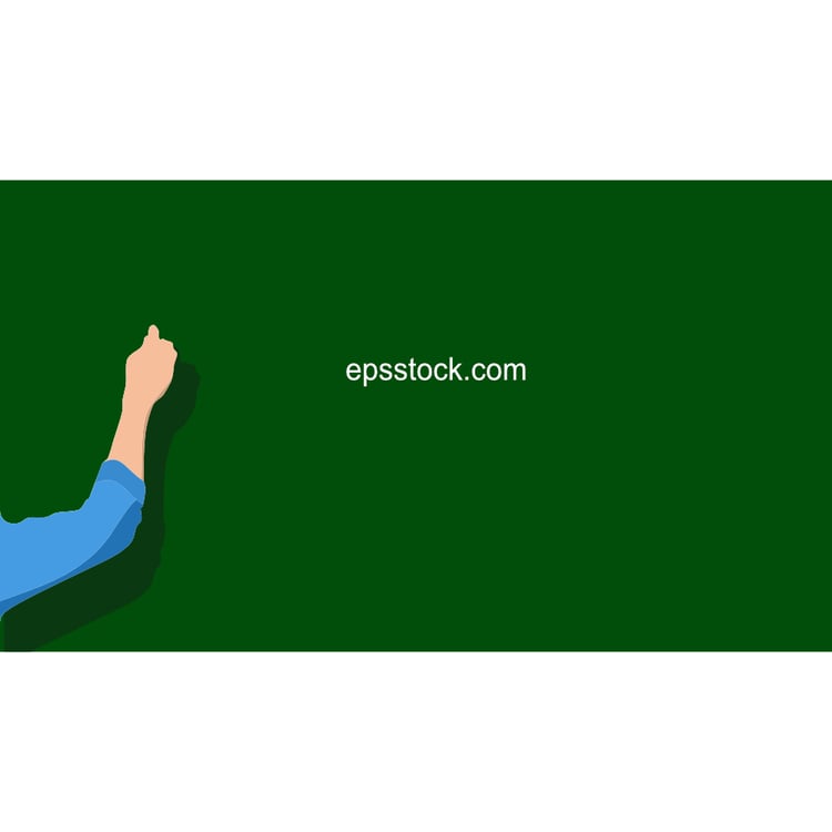 writing hand on blackboard